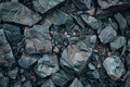 Textured slate rocks on a rugged surface