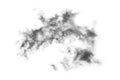 Textured Smoke,Abstract black,isolated on white background Royalty Free Stock Photo