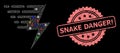 Textured Snake Danger! Stamp Seal and Net Electric Power with Glitter Dots