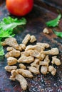 Textured soybean meal - also known as vegetarian soy meat Royalty Free Stock Photo