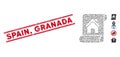 Textured Spain, Granada Line Stamp and Mosaic Realty Description Roll Icon