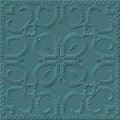 Textured square frame. 3d twisted ropes seamless pattern. Tapestry emboss floral vector background. Relief vintage flowers, lines