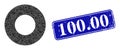 Textured 100.00 Stamp Seal and Donut Triangle Filled Icon