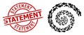 Textured Statement Stamp Seal and Man Figure Icon Spiral Twist Collage