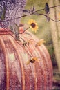 Textured Still Life of Fall Garden Pot & Flowers