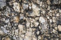 Textured stone background Rubble ballast in natural form in the rock wall