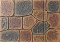 Textured stone tiles arranged in a pattern, featuring a mix of brown and gray hues. The Royalty Free Stock Photo
