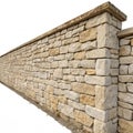 Stone wall isolated on white background Royalty Free Stock Photo