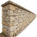 Stone wall isolated on white background Royalty Free Stock Photo