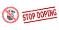 Textured Stop Doping Seal Stamp and Halftone Dotted Forbid Police Cop