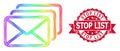 Textured Stop List Stamp Seal and Bright Net Mail Queue Royalty Free Stock Photo