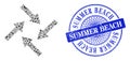 Textured Summer Beach Stamp Seal and Triangle Centripetal Arrows Mosaic