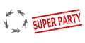 Textured Super Party Seal Stamp and Halftone Dotted Rotation