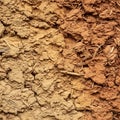 A textured surface composed of clumps of straw and clay in shades ranging from Royalty Free Stock Photo