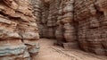 Textured surface of a sandstone cliff. Generative AI