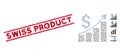 Textured Swiss Product Line Seal with Mosaic Sales Growth Chart Icon