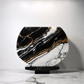 Textured table and marble stand
