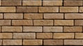 Textured tan brick wall patterned in neat rows. AI image Royalty Free Stock Photo