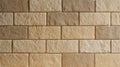 Textured tan brick wall patterned in neat rows. AI image Royalty Free Stock Photo
