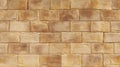 Textured tan brick wall patterned in neat rows. AI image Royalty Free Stock Photo