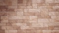 Textured tan brick wall patterned in neat rows. AI image Royalty Free Stock Photo