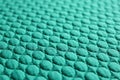 Textured turquoise fabric as background, closeup