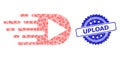 Textured Upload Watermark and Fractal Play Function Icon Mosaic