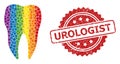 Textured Urologist Stamp and Spectrum Dental Tooth Collage
