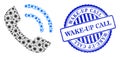 Textured Wake-Up Call Seal and Virus Phone Ring Collage Icon