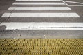 Textured walkway for blind people and pedestrian crossing