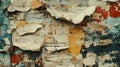 Textured Wall with Peeling Paint and Paper Royalty Free Stock Photo