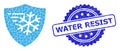 Textured Water Resist Seal and Recursion Frost Protection Icon Composition