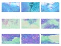 Textured watercolor swatches. Set of backgrounds for invitation, greeting card, wedding, design element. Ocean green, cyan and Royalty Free Stock Photo
