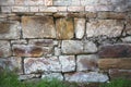 Textured weathered brick wall