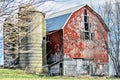 Textured, Weathered Red Barn Deteriorating Royalty Free Stock Photo