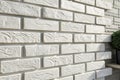 Textured white brick wall: modern, clean, bright, architectural finish. Royalty Free Stock Photo