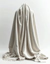 Textured White Cloth Draped Over Unknown Form in a Bright Studio Setting Royalty Free Stock Photo