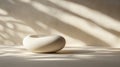 Textured White Stone Bowl in Soft Light and Shadows Royalty Free Stock Photo