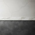 Textured white wall with subtle cracks and a seam of marble at the bottom featuring Royalty Free Stock Photo