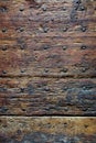 Textured wooden background. Antique boards with vintage nails. Clouse up photo