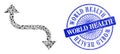 Textured World Health Seal and Triangle Opposite Bend Arrow Mosaic