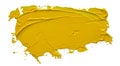 Textured yellow oil paint brush stroke Royalty Free Stock Photo