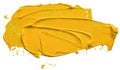 Textured yellow oil paint brush stroke Royalty Free Stock Photo