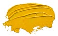 Textured yellow oil paint brush stroke Royalty Free Stock Photo