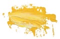 Textured yellow oil paint brush stroke