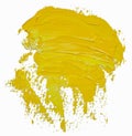 Textured yellow oil paint brush stroke Royalty Free Stock Photo