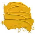 Textured yellow oil paint brush stroke