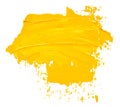 Textured yellow oil paint brush stroke