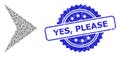 Textured Yes, Please Seal and Recursion Right Direction Icon Mosaic