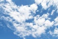 Textures background abstract of white clouds like a large fluffy ball in midst of blue sky with bright sunlight. Royalty Free Stock Photo